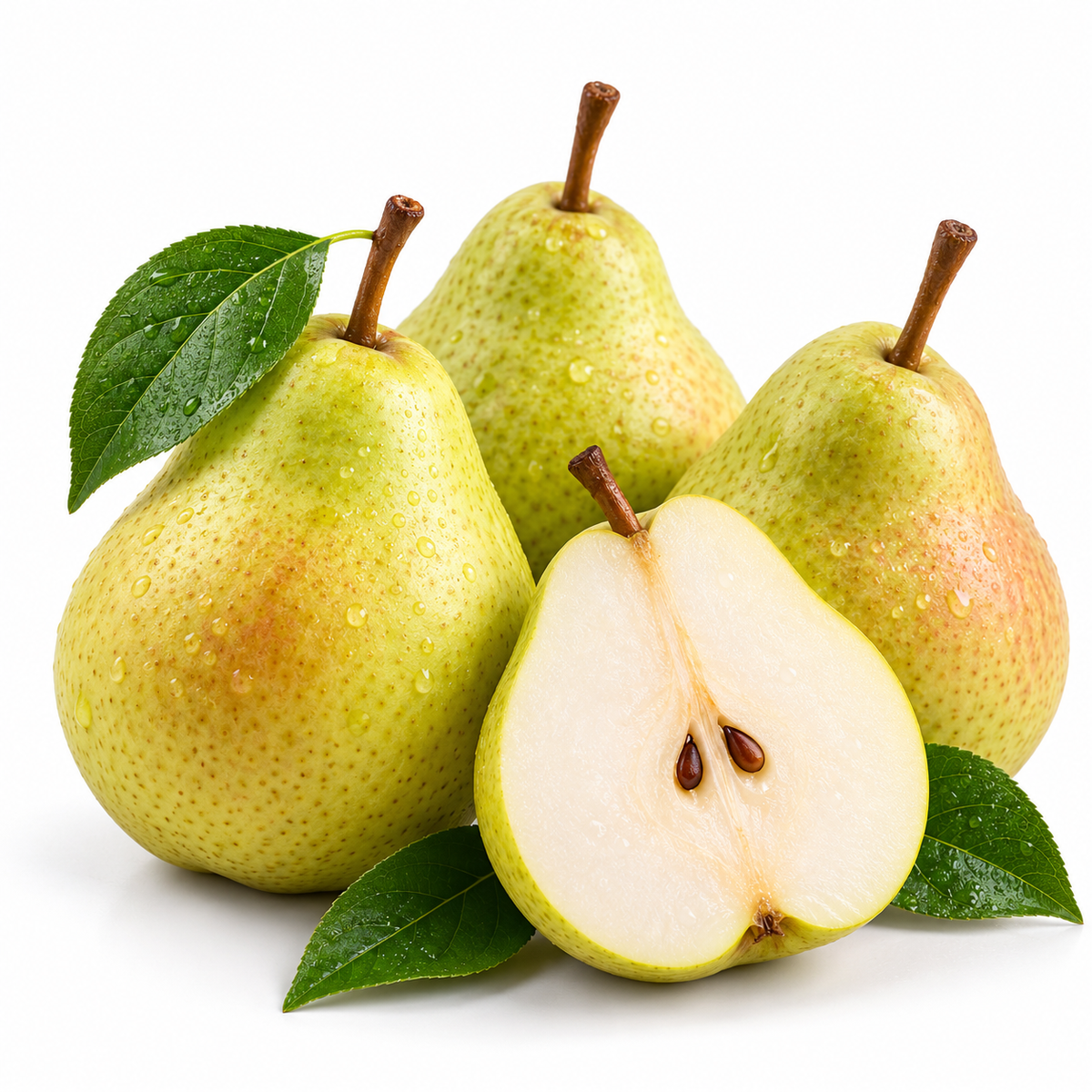 Fresh Pear cut open showing juicy interior